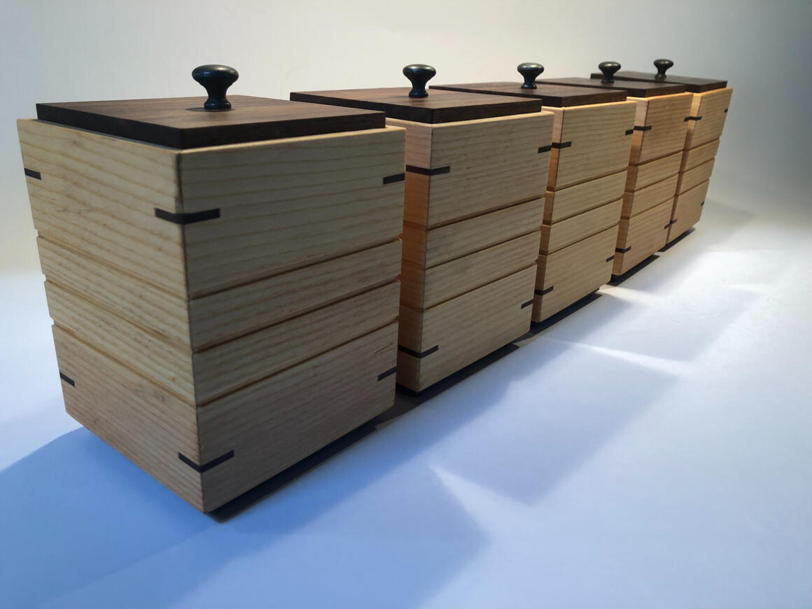 Stacked Japanese-Style Boxes