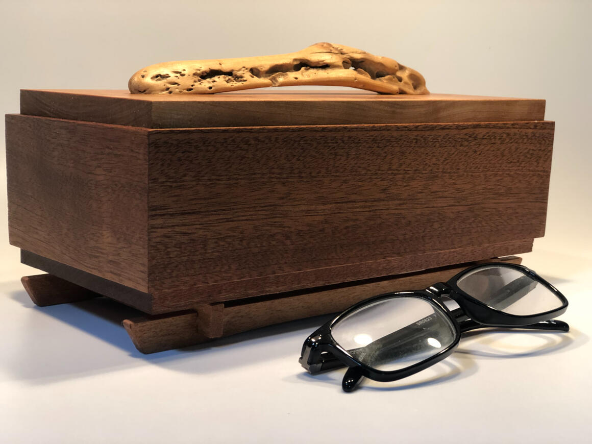 Dark Wood Box with Driftwood Handle